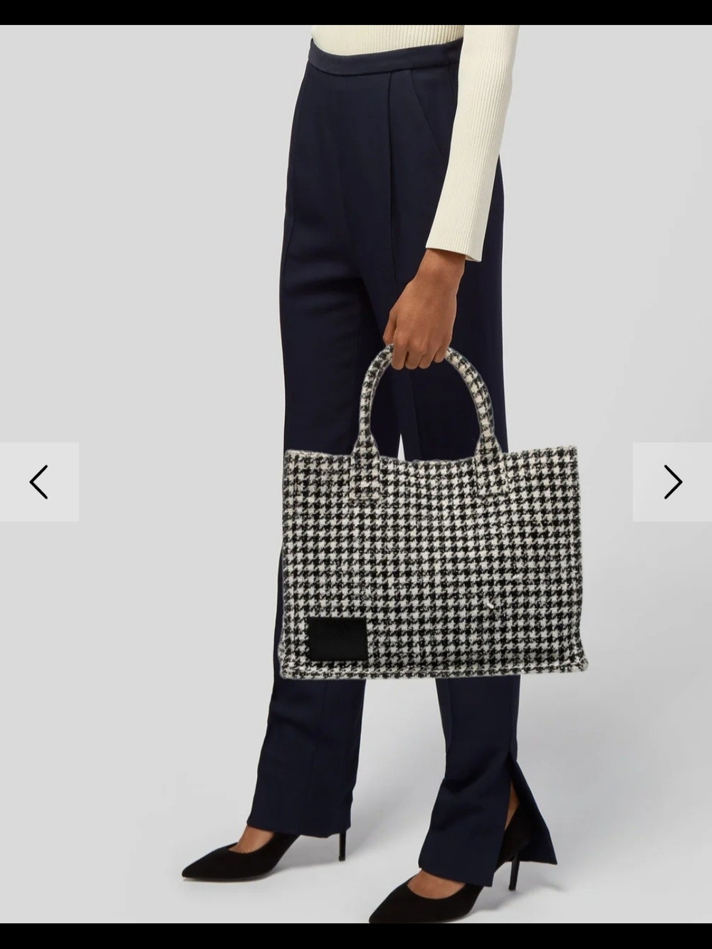 Sandro Black & White Houndstooth Tote - Picture 2 of 6